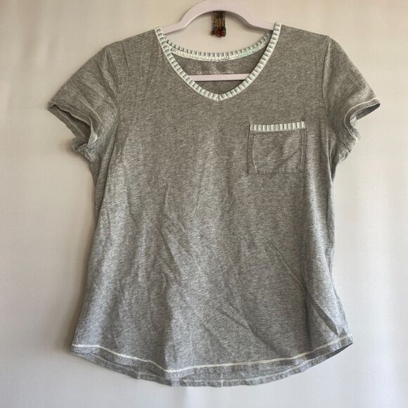 Carole Hochman Cotton Pajama Set Blue Grey Short Sleeve Mix Pattern Size Small - Picture 2 of 16